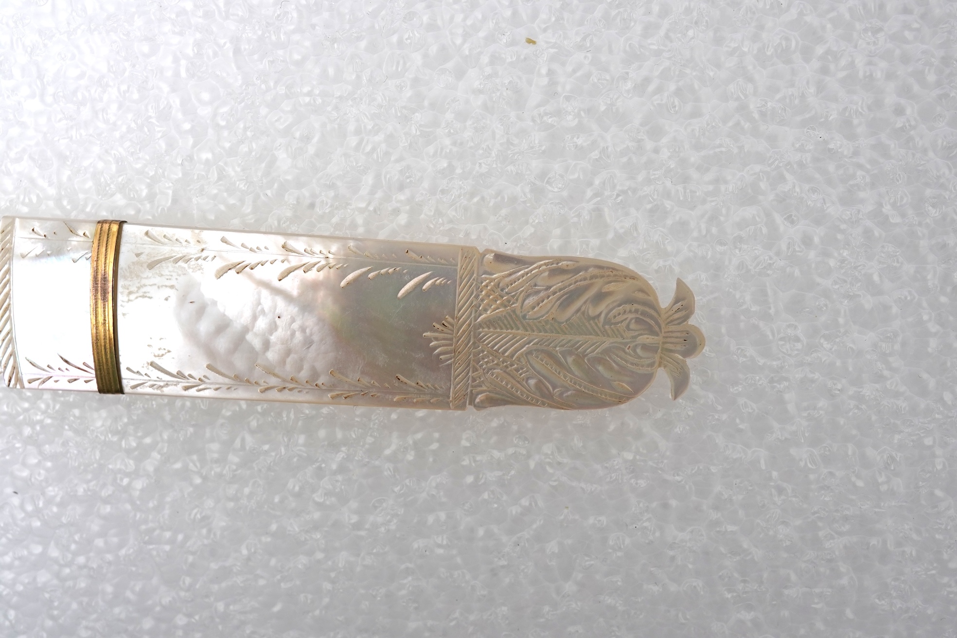 A mother of pearl toothpick holder, late 19th century